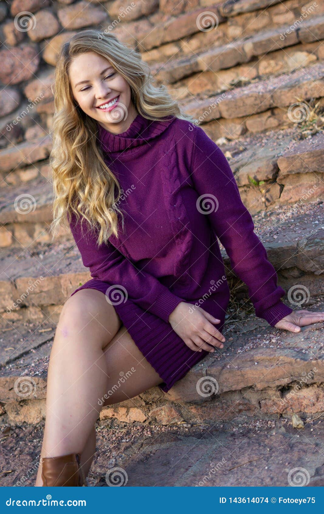 Pretty Girl White Latino With Long Blonde Hair Stock Photo Image