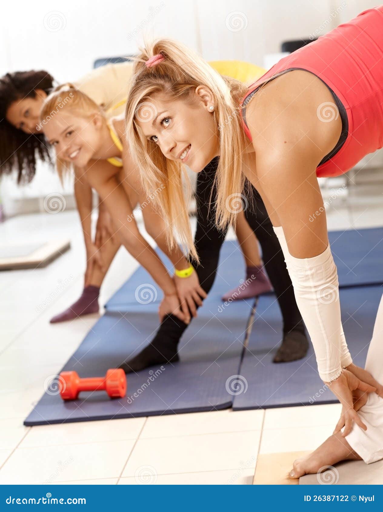Pretty Girls Exercising Bending Stock Photography Image 26