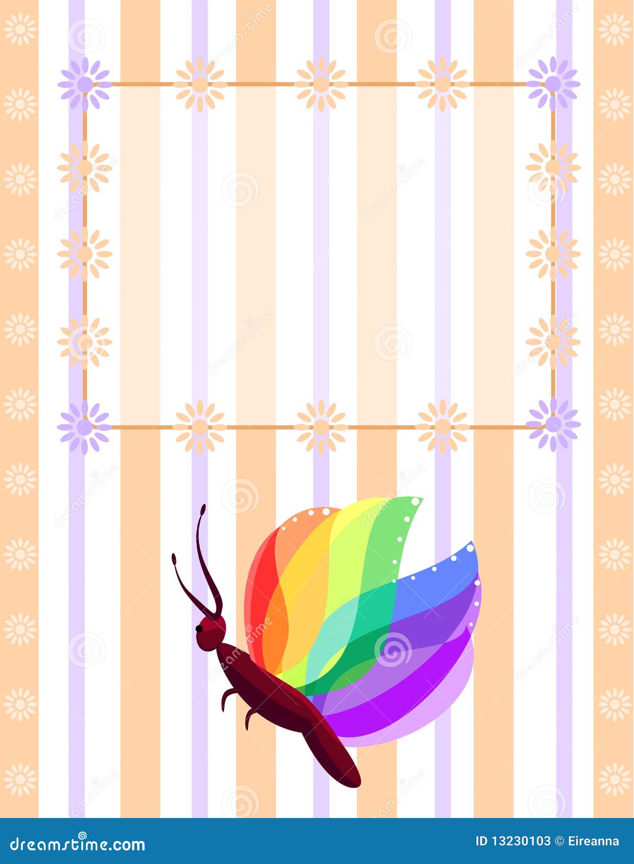 Pretty greeting card blank stock vector. Illustration of colorful