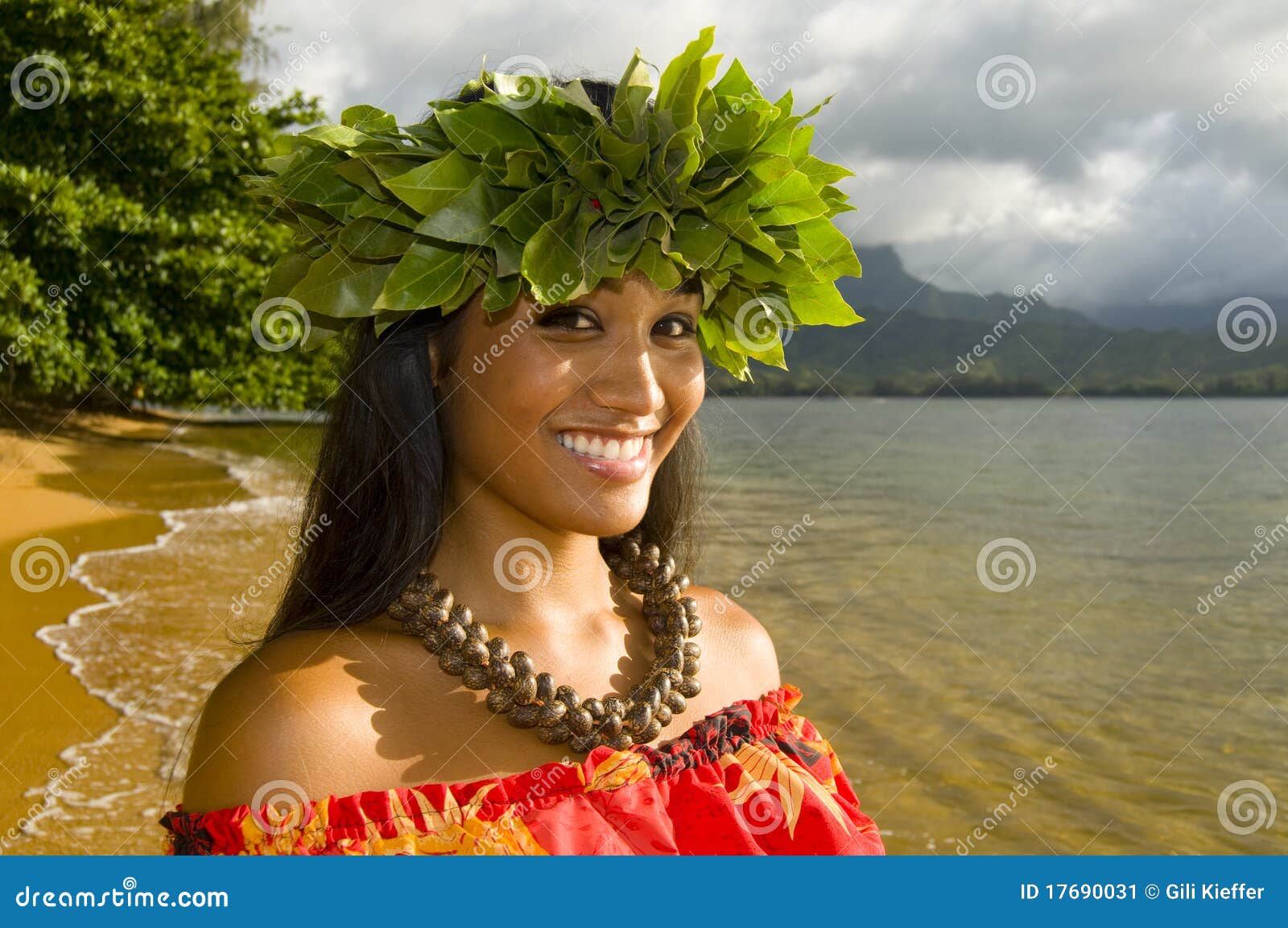 Pretty Hawaiian girl stock image. Image ...