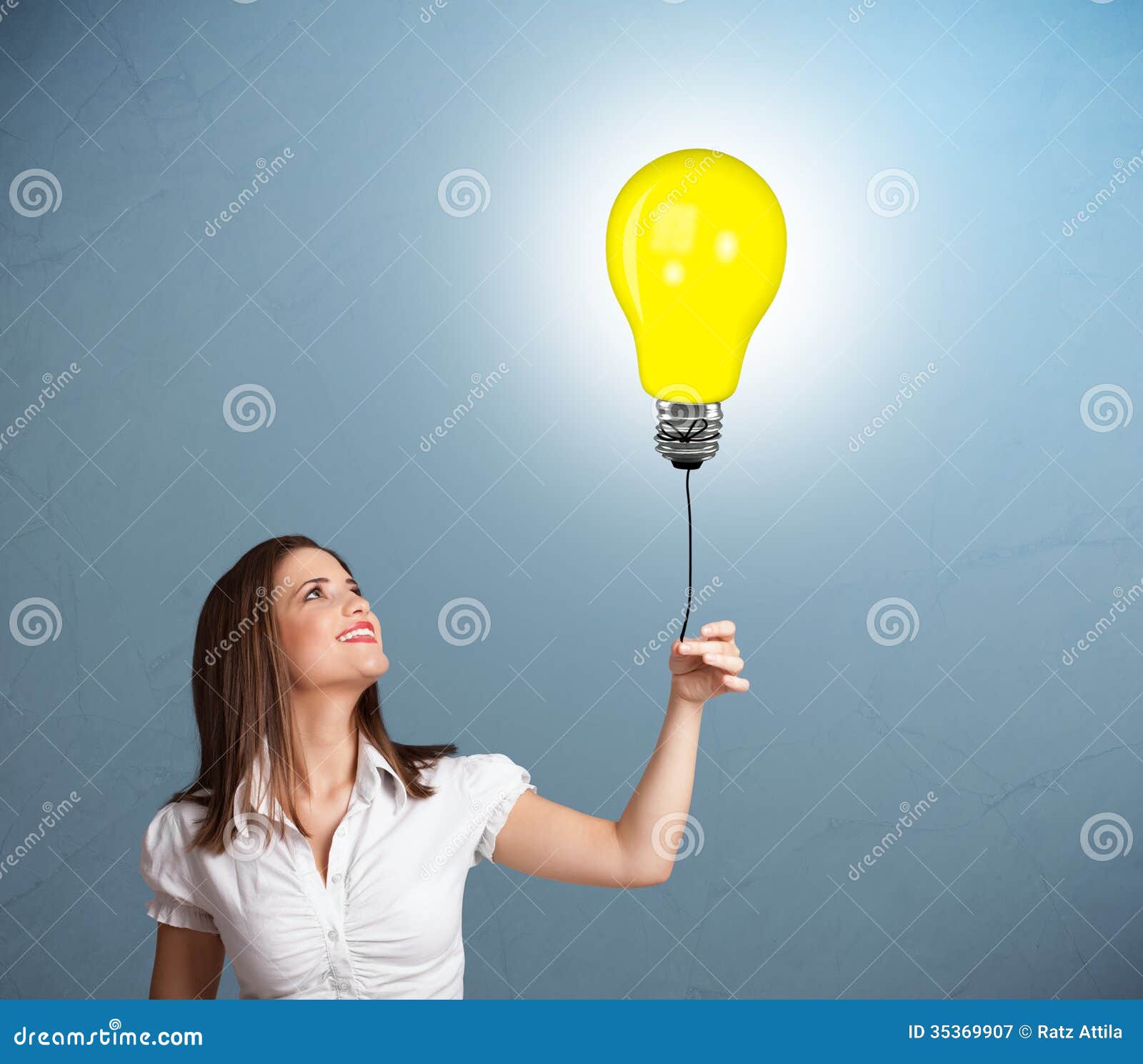 Pretty Lady Holding a Light Balloon Image - of hand, caucasian: