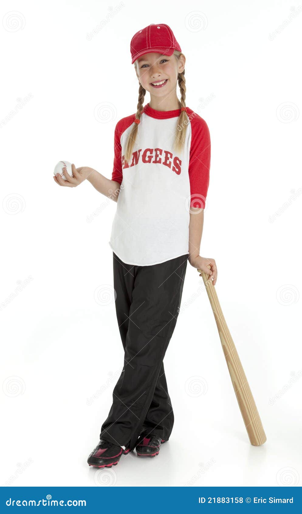 Pretty Little Baseball Girl Stock Photo Image of person, little 21883158