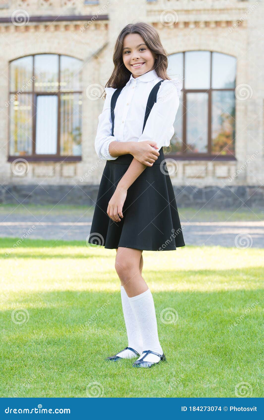 Pretty Little Girl Wear Classy Uniform. Back To School. Modern ...