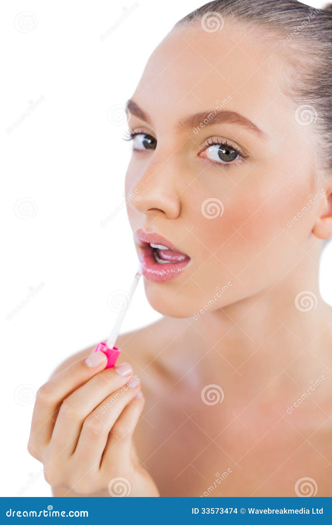 Pretty Model with Lip Gloss Stock Photo Image of lips, pretty 33573474