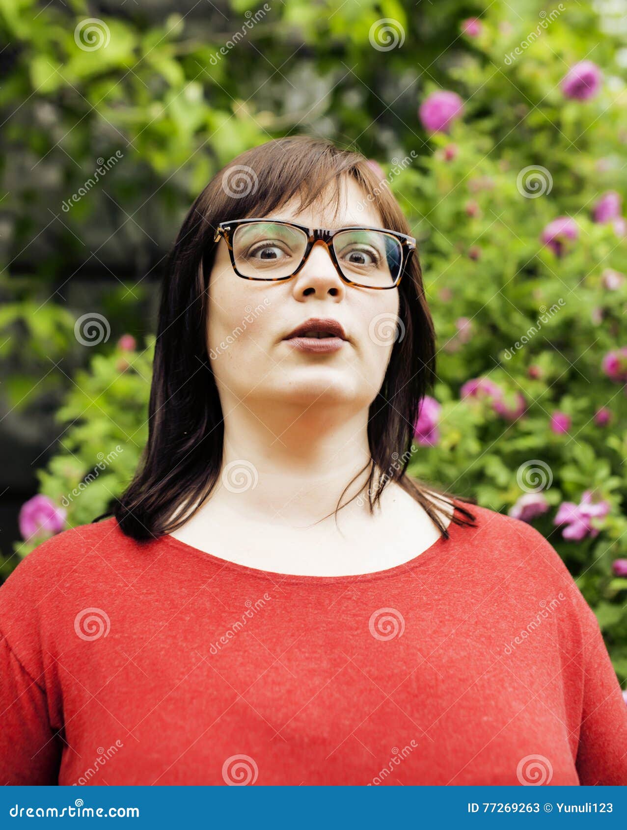 Pretty Modern Mature Fat Woman Outside Wearing Glasses, Emotional ... People With Thick Glasses
