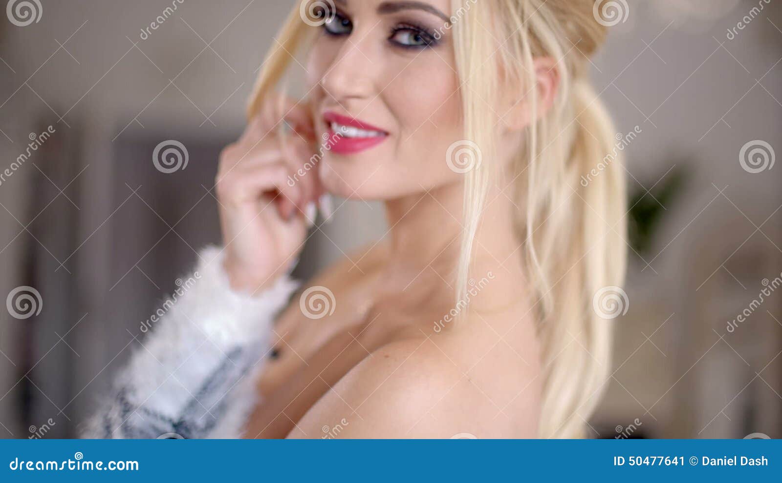Naked Women Looking Behind Her