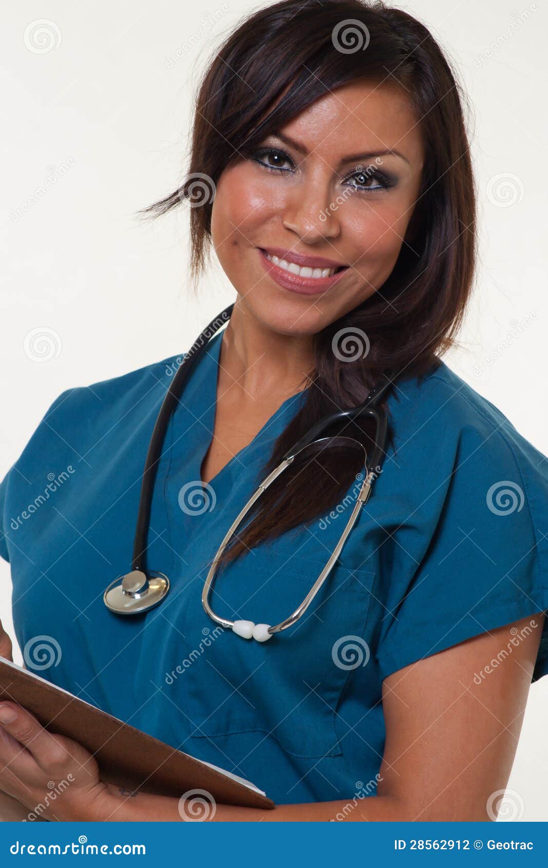 Pretty Native American Medical Professional Woman Stock