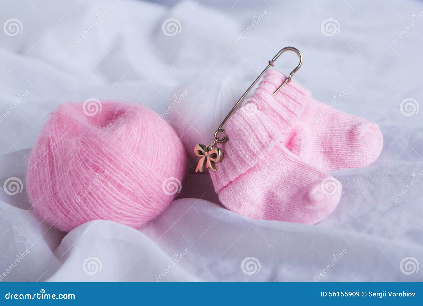 Pretty Pink Woolen Baby Socks on White Background Stock Image - Image ...