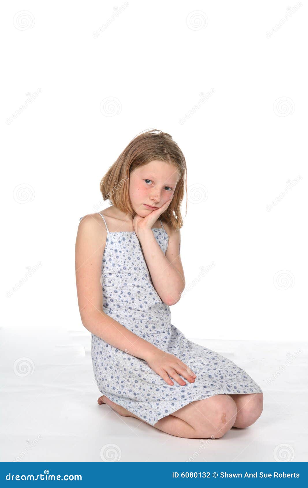 Pretty pouting girl stock photo. Image of kneel, caucasian - 6080132