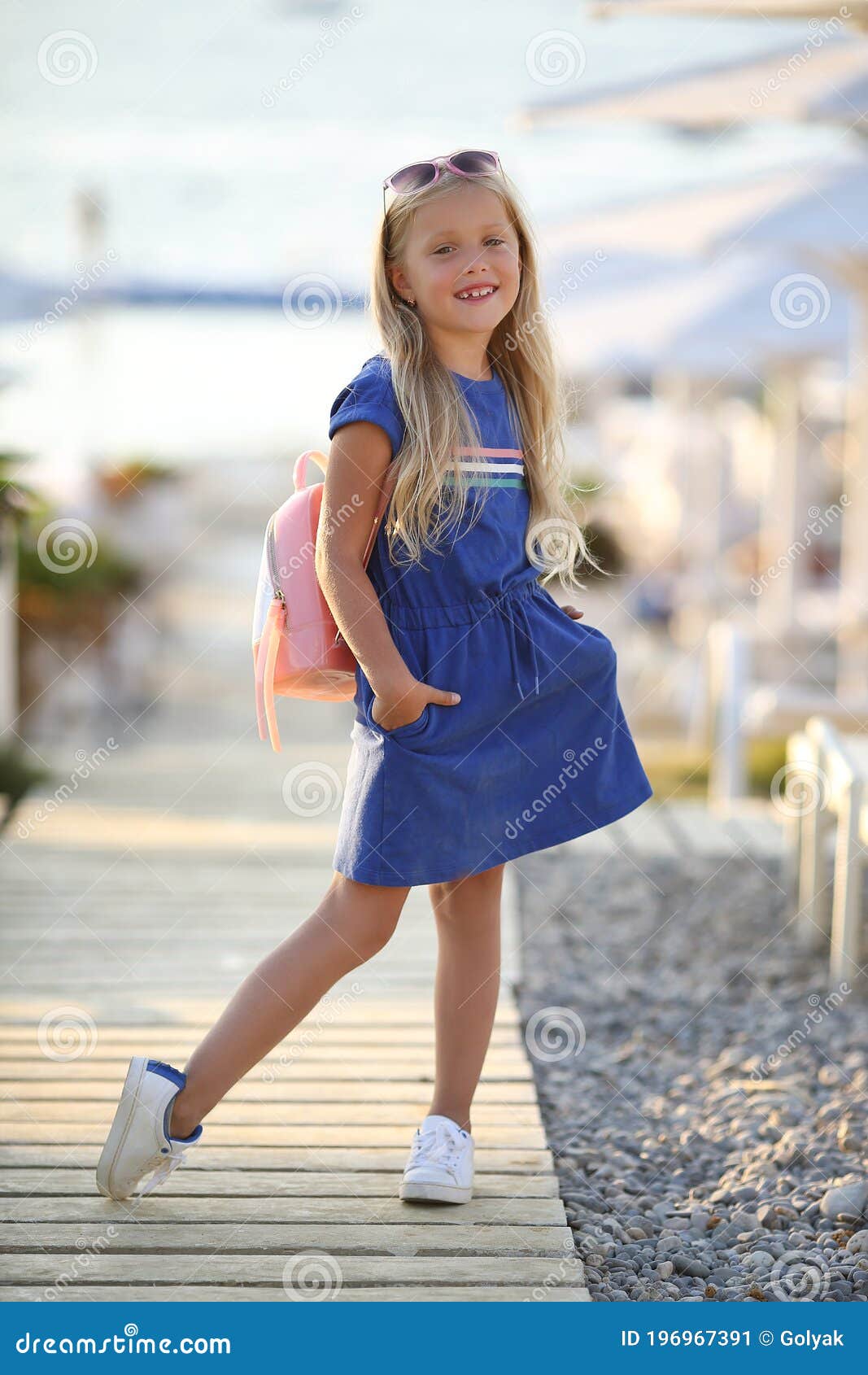 Pretty Preteen Blonde Girl Outdoors In Summer Stock Image Image Of Beautiful Model 196967391 