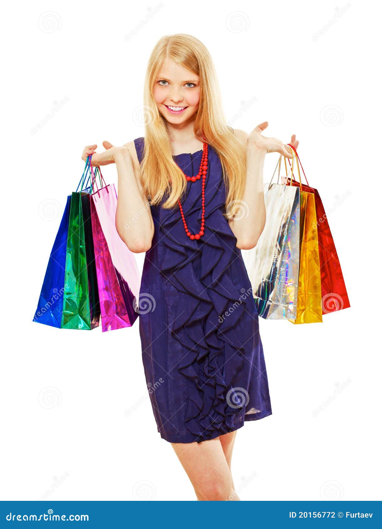 Pretty shopping girl stock photo. Image of cute, beautiful 20156772