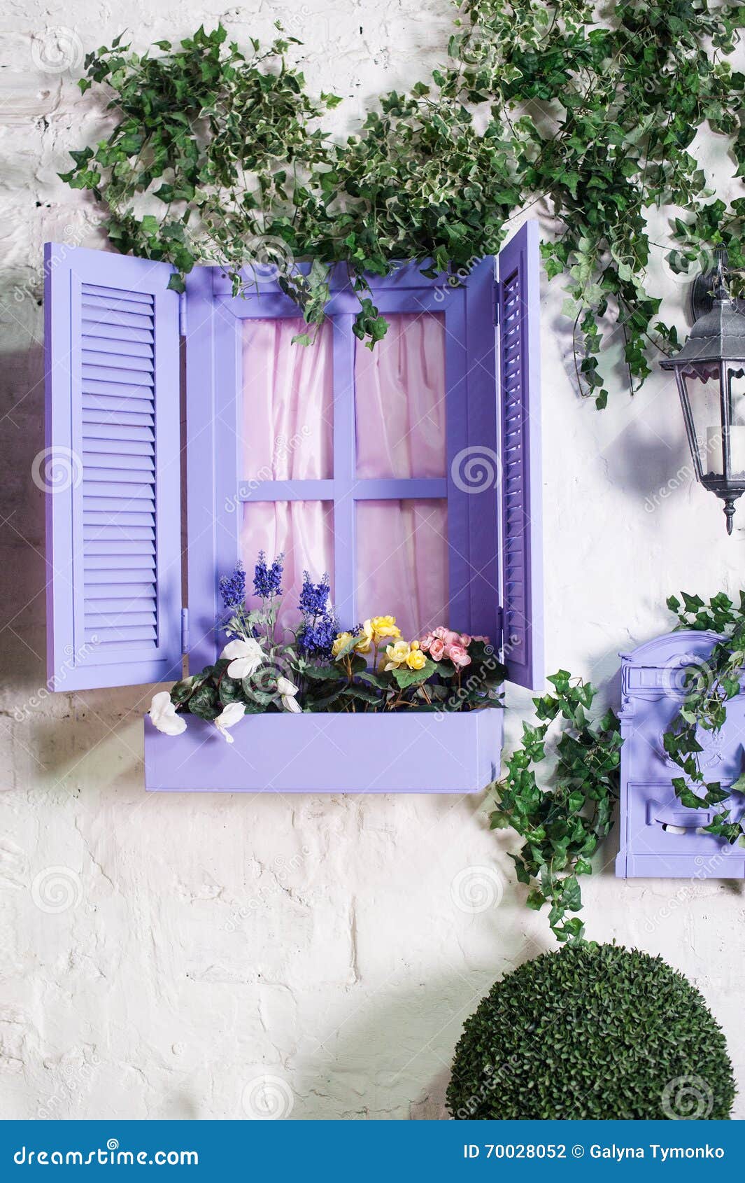 Flower Box On Window Sill In Old Europe Royalty Free Stock 