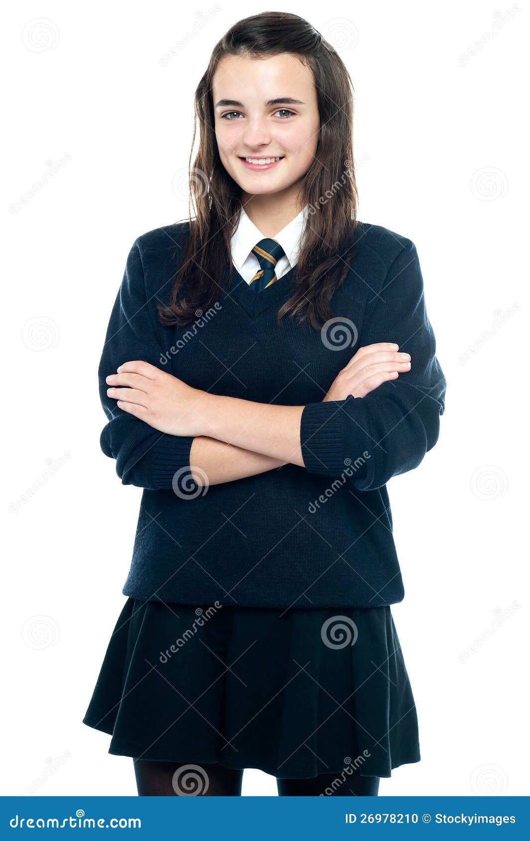 Pretty Smiling Teenager Looking at You Confidently Stock Photo - Image ...