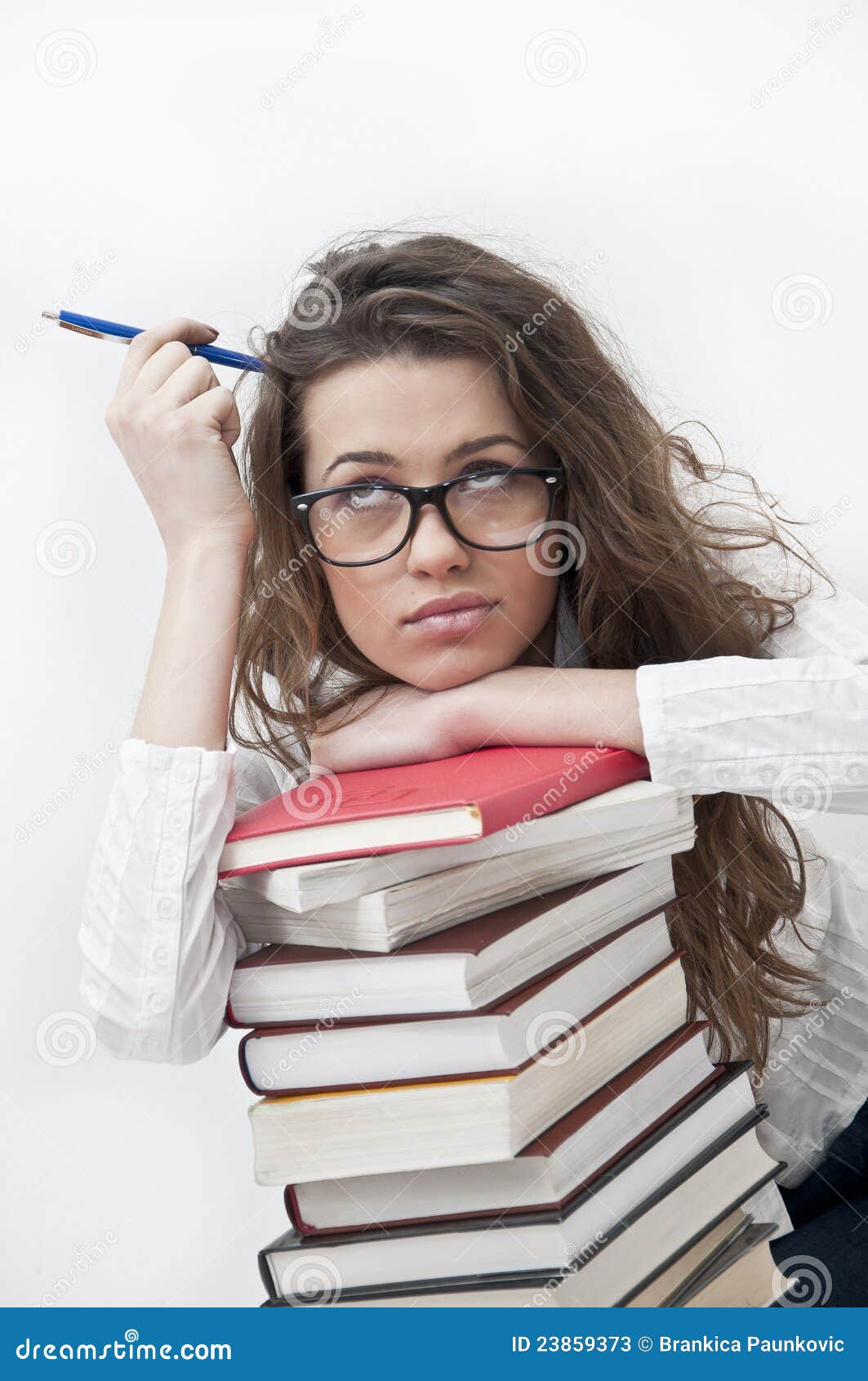 Pretty Student Girl Learning Stock Image Image of attractive