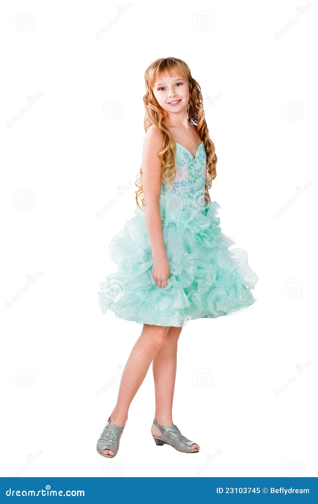 Pretty Teen Girl in Evening Dress Isolated Stock Image - Image of ...