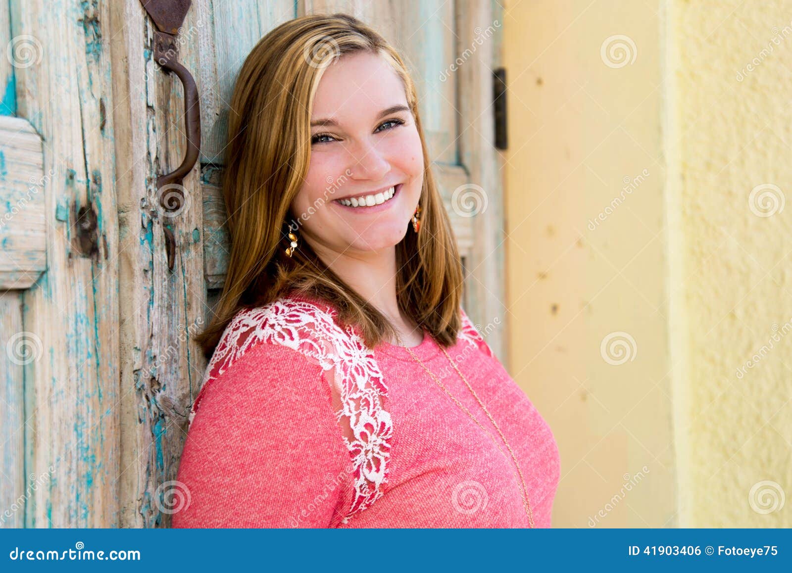 Pretty Teen Girl In Pink Sweater Stock Photo Image Of Lips