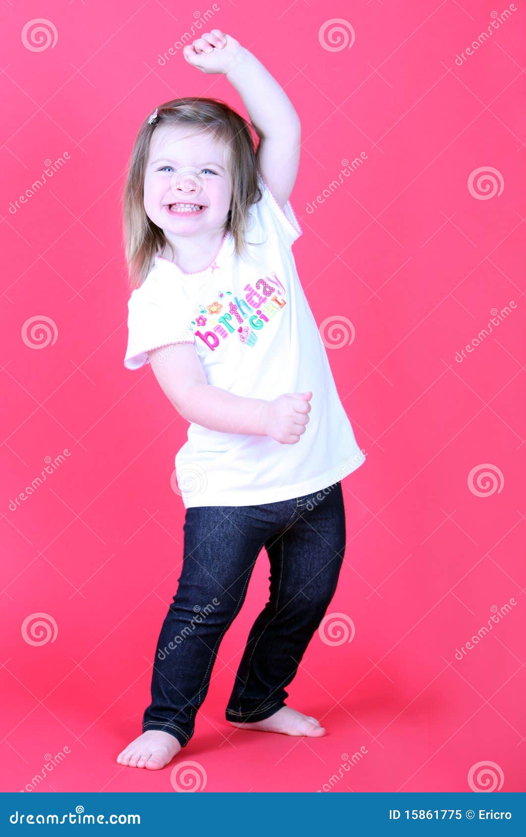 Pretty Toddler Girl Dancing Stock Image Image of studio, preschooler
