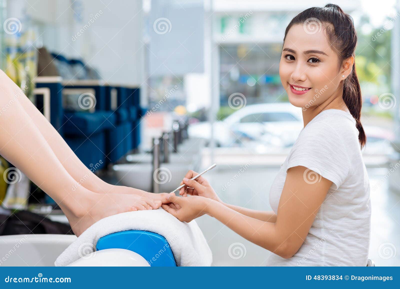 Pretty Vietnamese Pedicurist Stock Photo Image of nails, salon 48393834