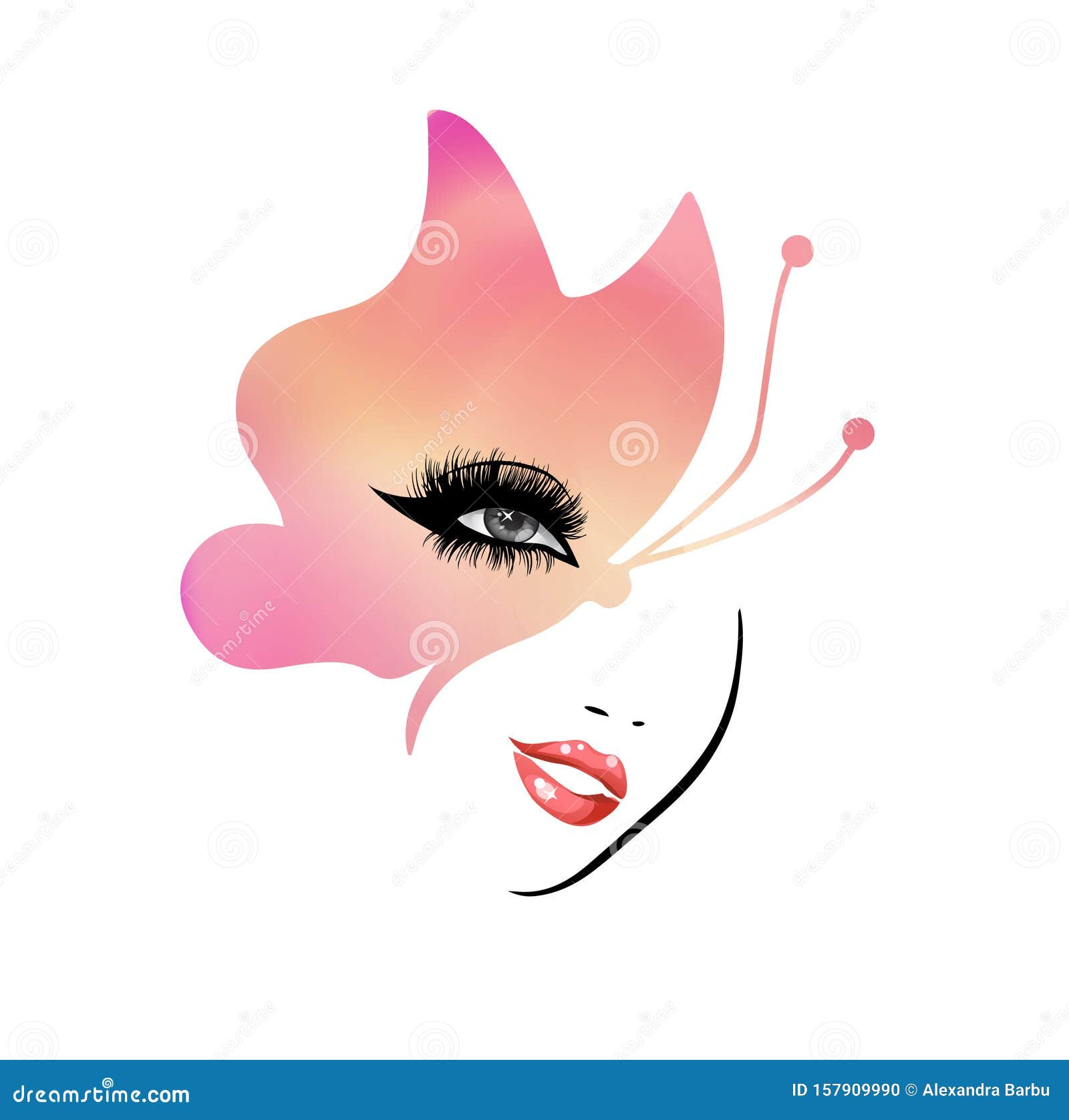 hairstyle logo. lush hair icon. beauty salon emblem. face in profile woman.  brush drawing isolate. vector flat style illustration 13572345 Vector Art  at Vecteezy