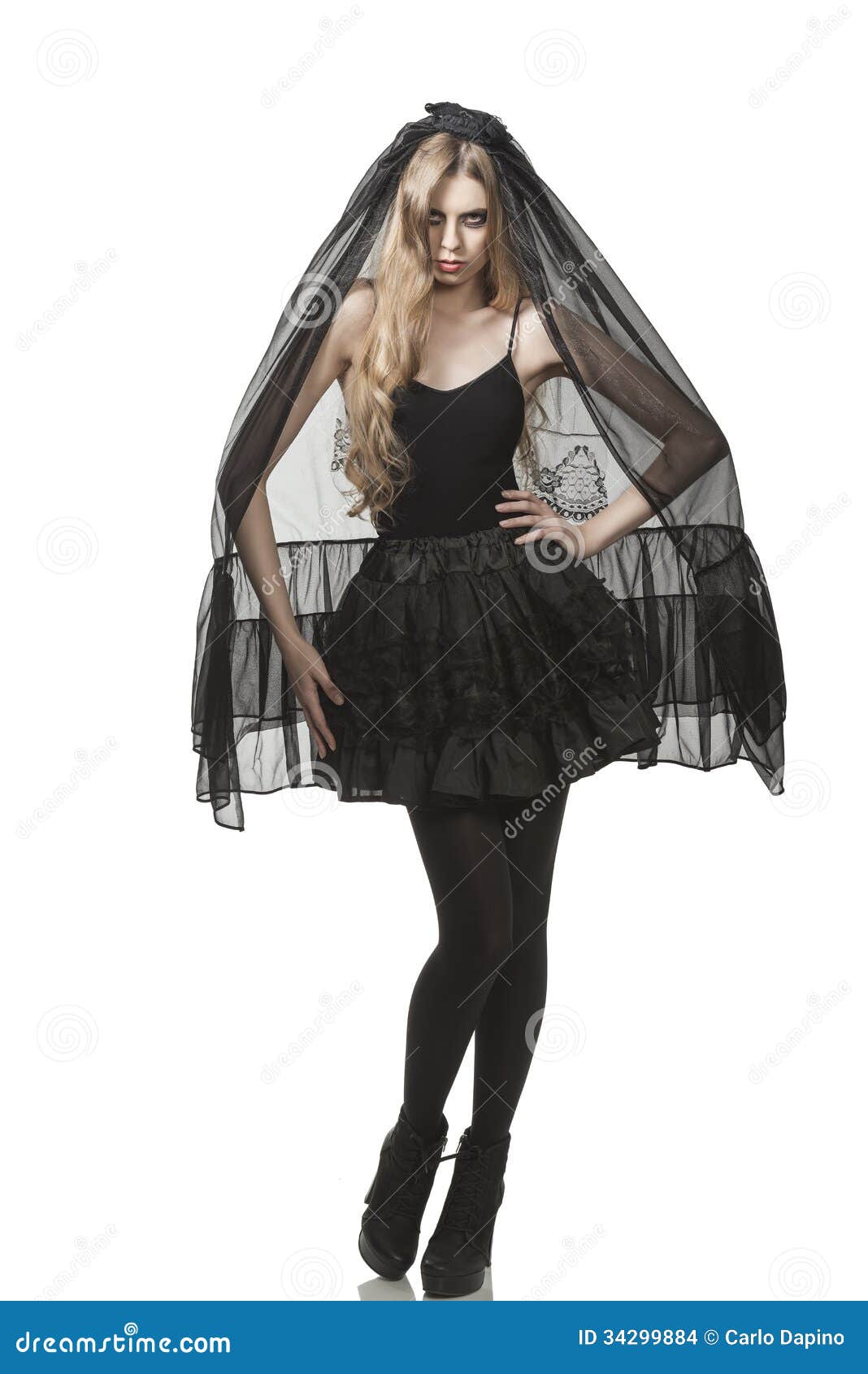 Long black veil skirt cheap