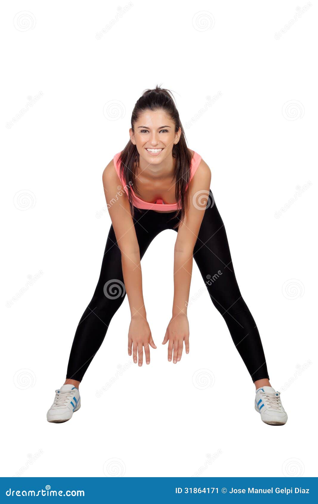 Pretty Woman Doing Stretching Into Her Workout Stock Image - Image of ...