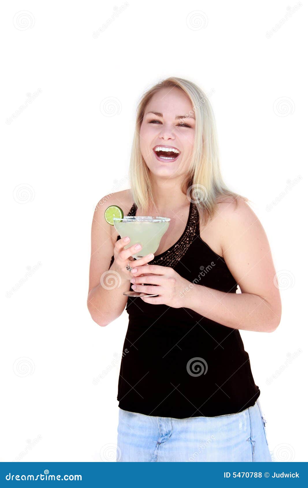 Pretty Woman with Margarita Stock Photo Image of woman, smile 5470788