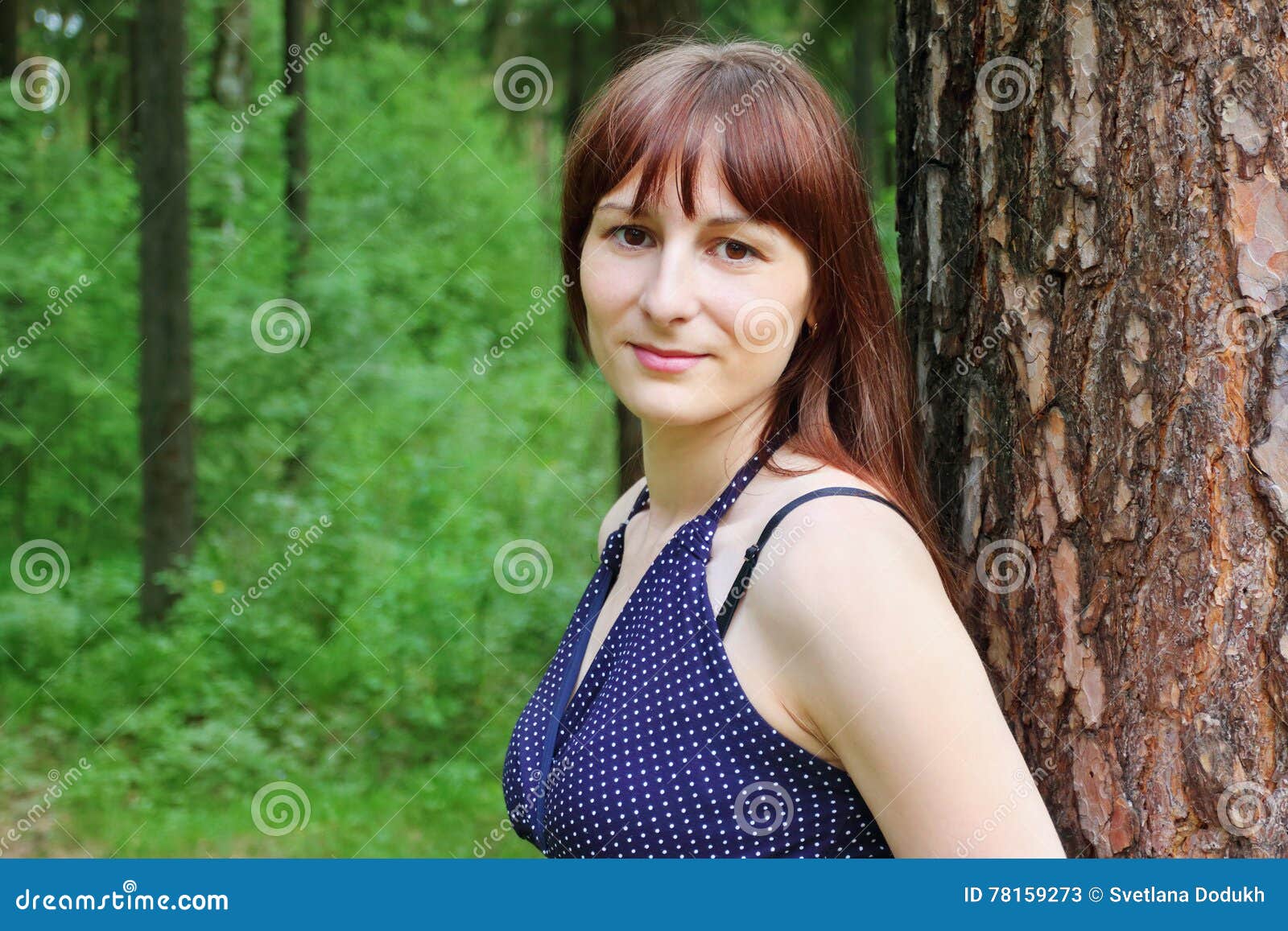 Royalty-Free photo: Girl wearing red dress near trees | PickPik