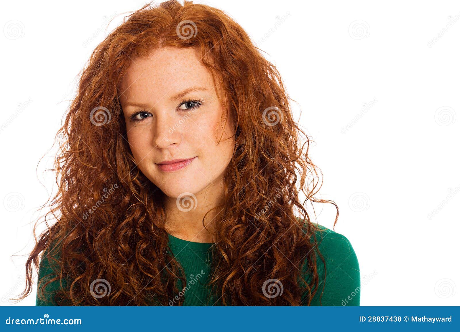 Pretty Woman With Red Hair And Freckles Stock Photo - Image ...