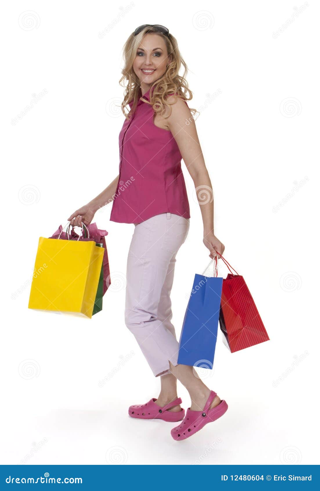 Pretty Woman Shopping stock photo. Image of blonde, colourful - 12480604