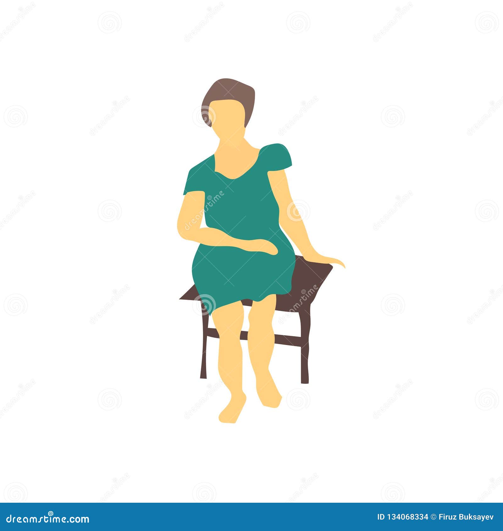 Pretty woman sitting vector vector sign and symbol isolated on white background, Pretty woman sitting vector logo concept. Pretty woman sitting vector vector isolated on white background for your web and mobile app design, Pretty woman sitting vector logo concept