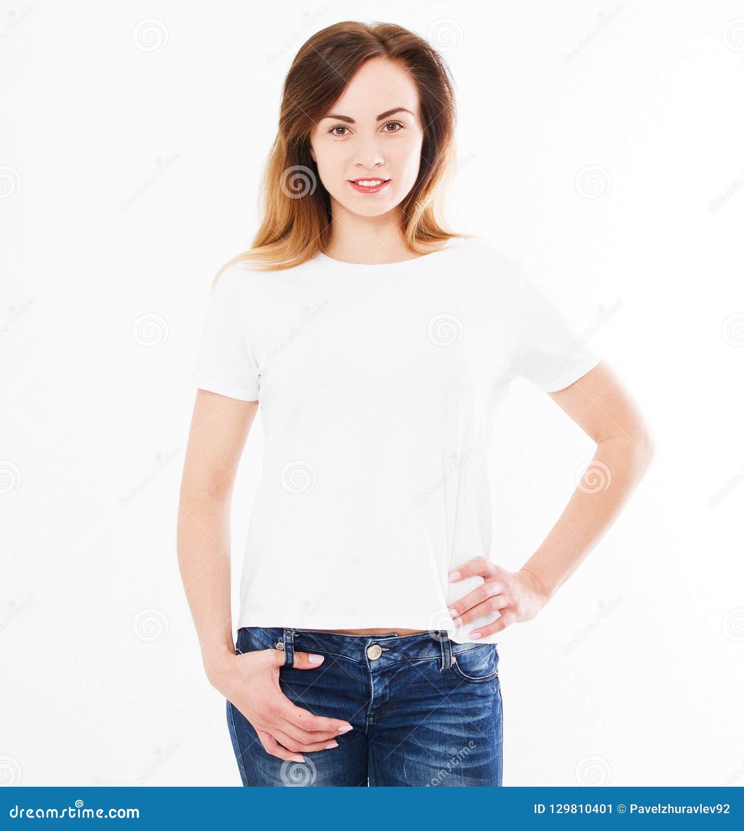 Download Pretty Woman In White T Shirt,shirt Design And People ...
