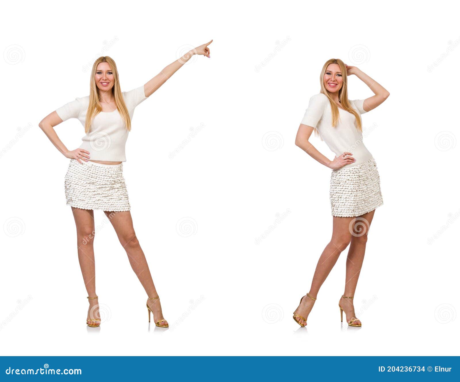 Pretty Young Blond Woman Isolated on White Stock Photo - Image of girl ...