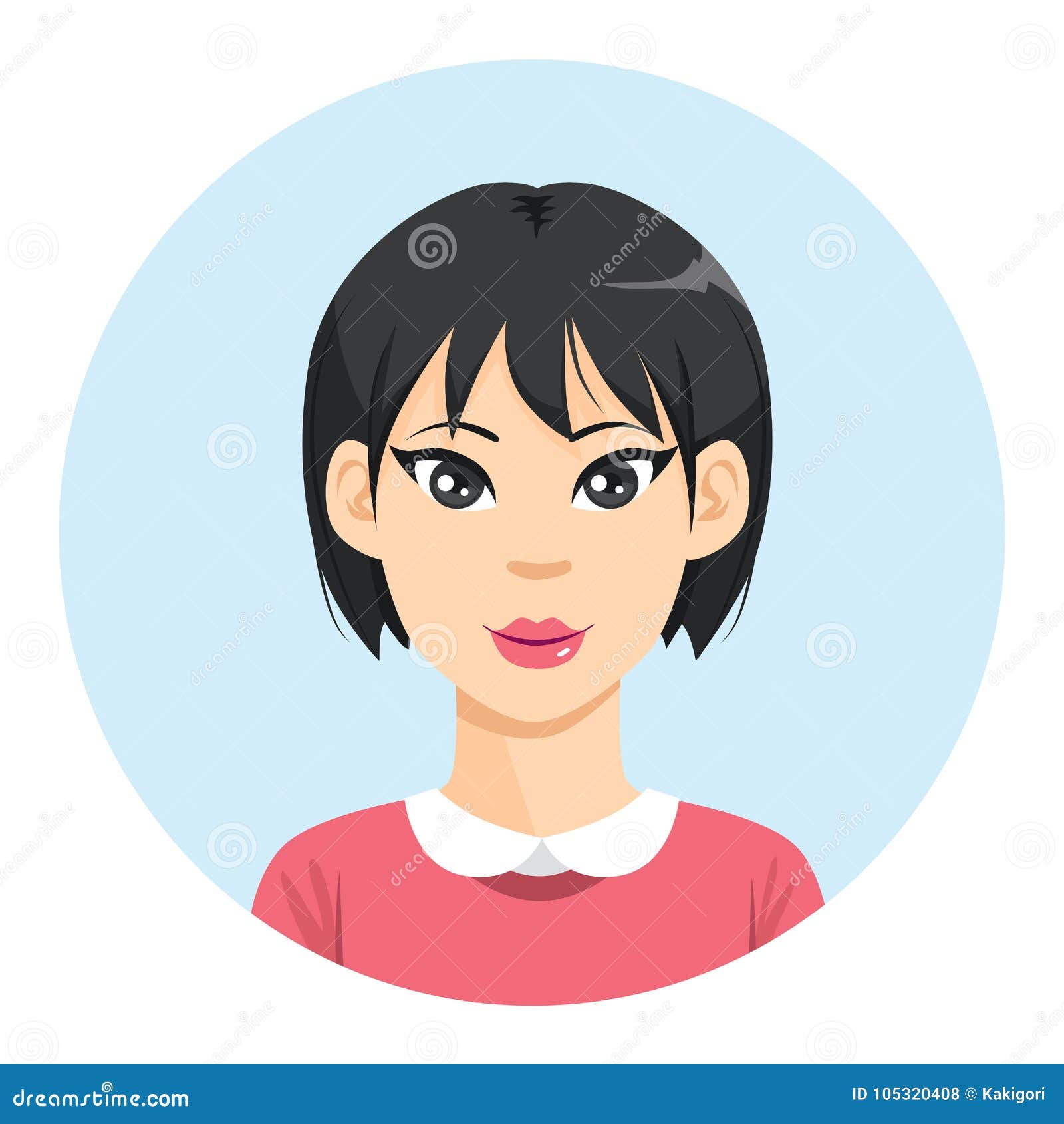Set of different avatar asian woman in colorful flat style Collection of  various emotion expression chinese avatar female happy angry sad funny  Stock Vector  Adobe Stock