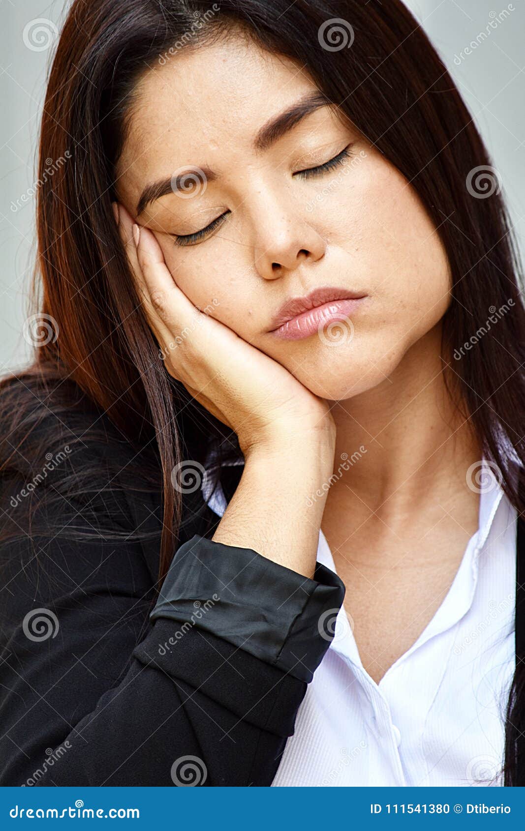 Tired Young Colombian Business Woman Wearing Suit Stock Photo - Image ...