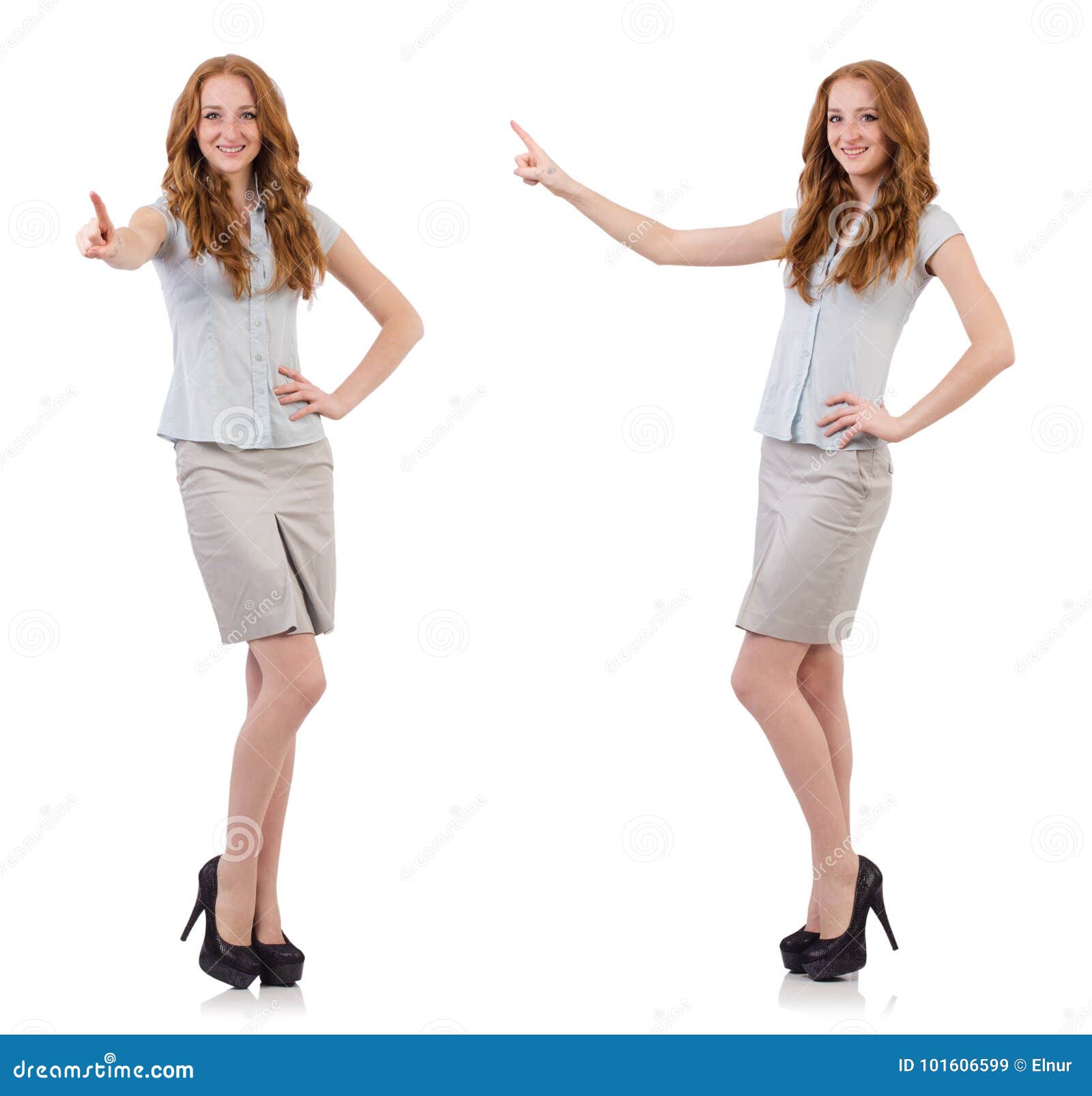 The Pretty Young Employee Isolated on White Stock Image - Image of ...