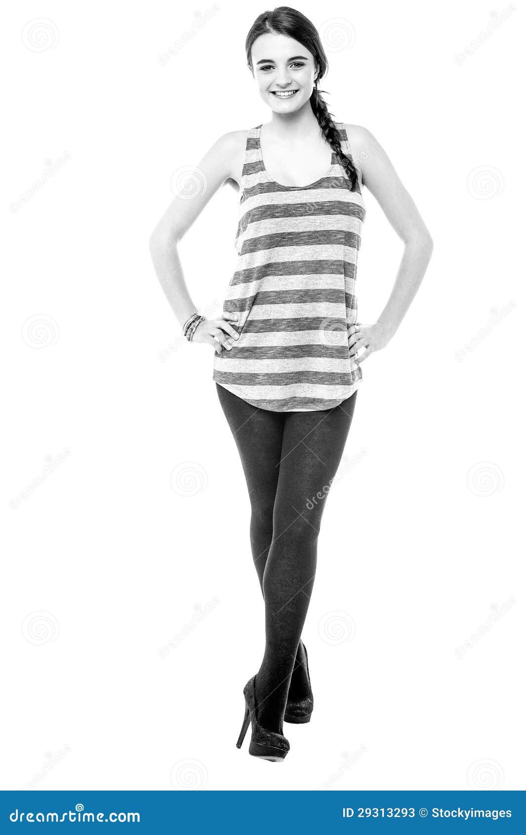Pretty Young Girl Striking a Stylish Pose Stock Image Image of