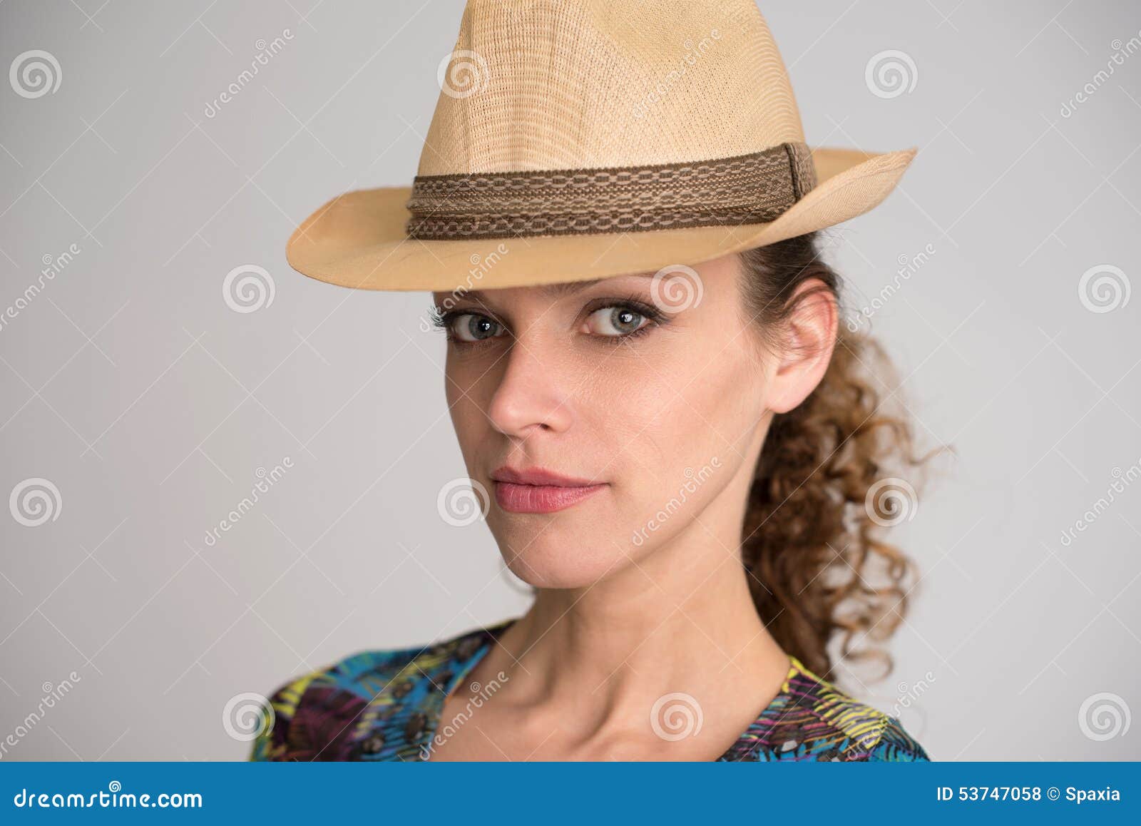 Pretty Young Girl Wearing Hat Stock Photo Image of white, studio