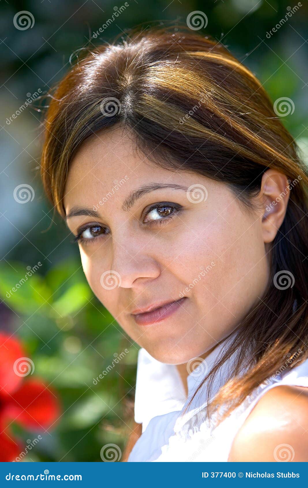 Pretty Young Spanish Girl Looking At Camera Stock Photo ...