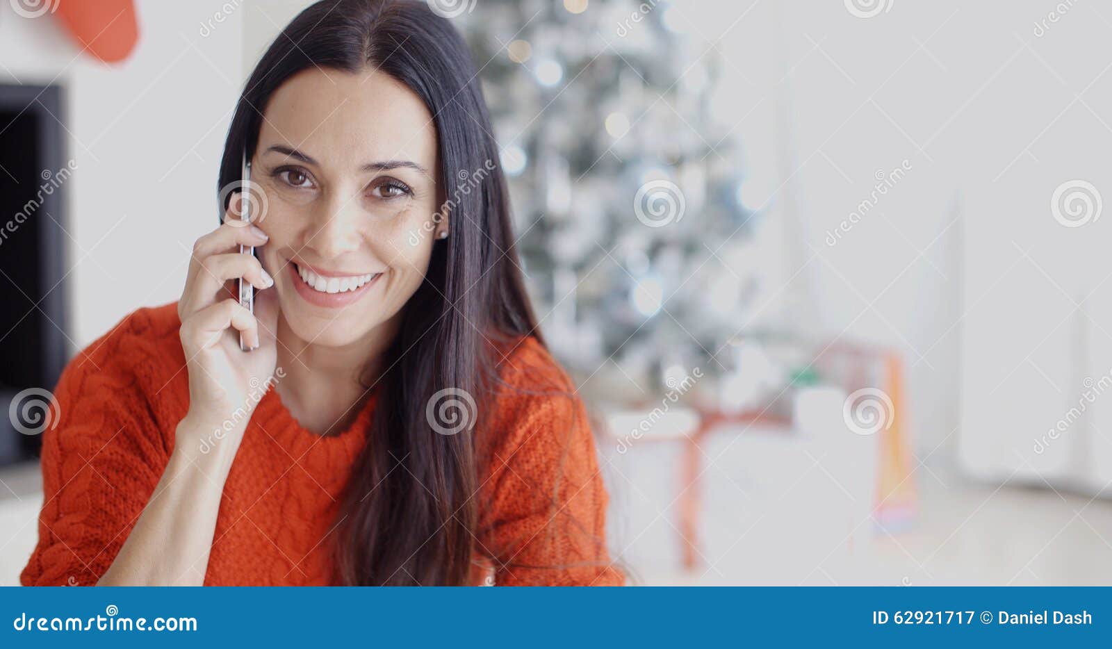 Pretty Young Woman Chatting On Her Mobile Stock Photo - Image: 62921717