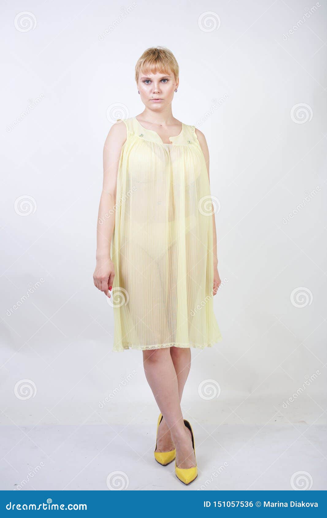 Pretty Young Woman with Short Hair and Chubby Body Wearing Transparent Nightgown and Posing on White Studio Background Alone. Beau Stock Photo - Image of hair, chubby: 151057536 Pretty Young Woman With Short Hair And Chubby Body Wearing Transparent Nightgown And Posing On White Studio Background Alone. Beau Stock Photo - Image Of Hair, Chubby: 151057536