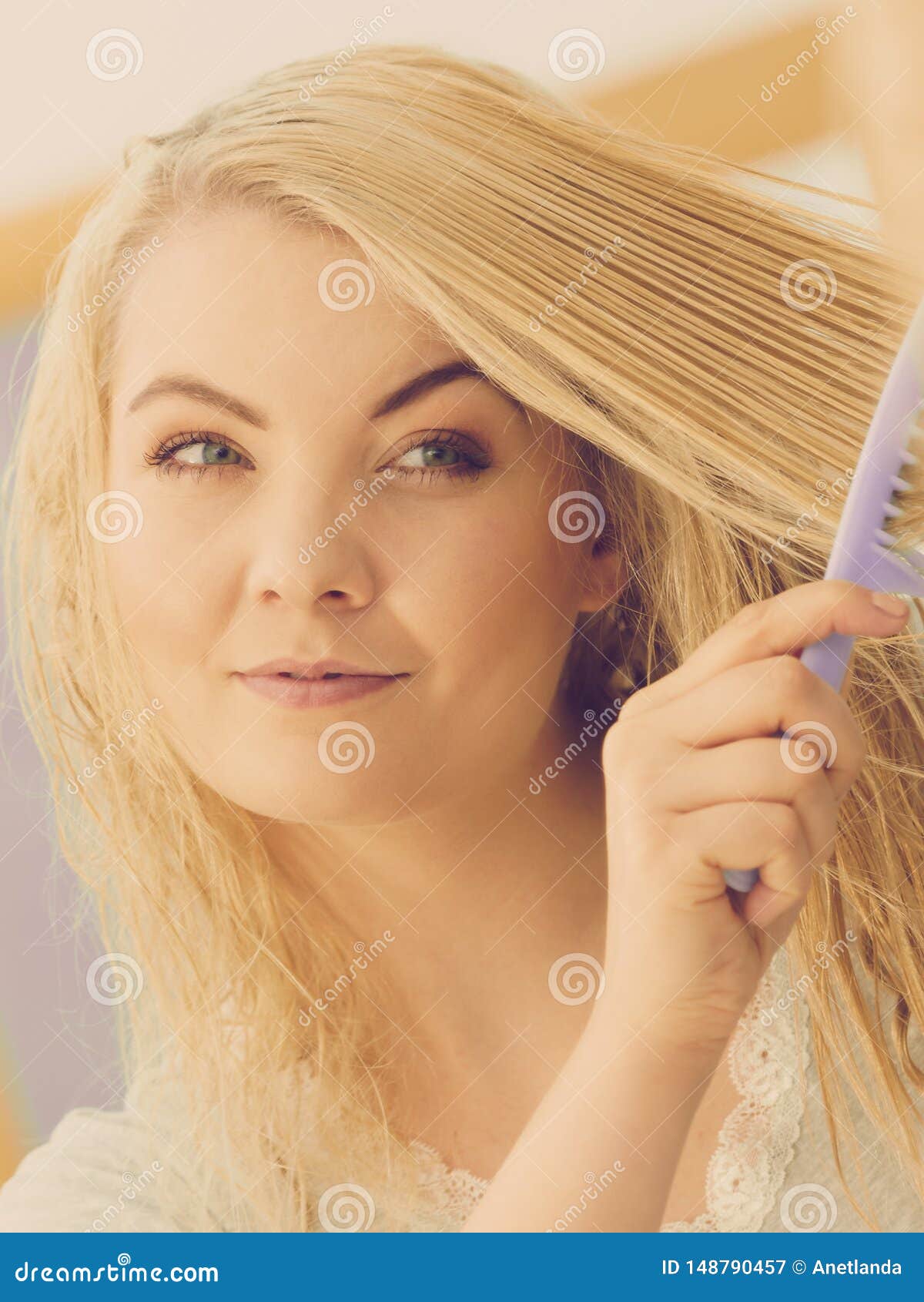 Woman Brushing Her