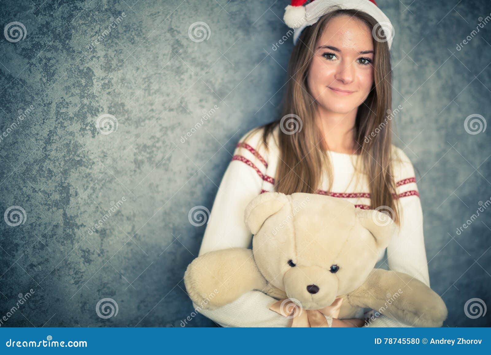 Pretty Young Woman with Teddy Bear Stock Photo - Image of beautiful ...