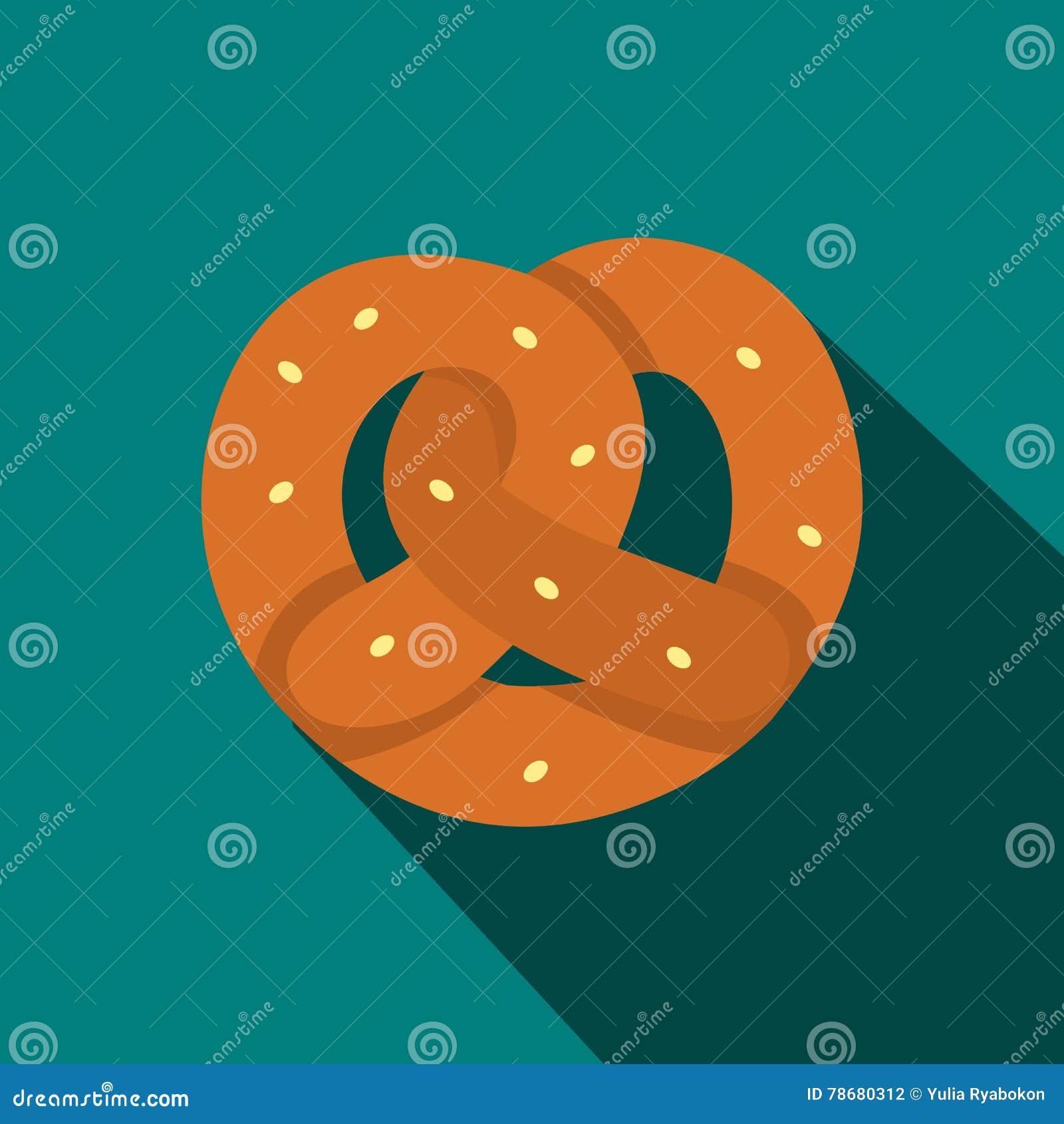 Pretzel icon in flat style stock vector. Illustration of oktoberfest