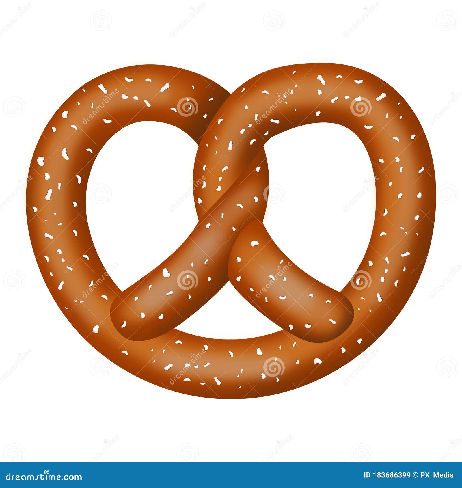 Pretzel Illustration Colorful Drawing, White Background Stock