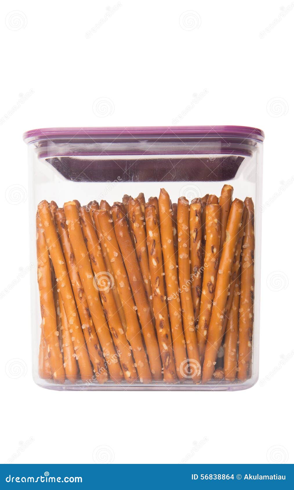 Pretzel Stick in Tupperware II Stock Photo Image of square, pastry