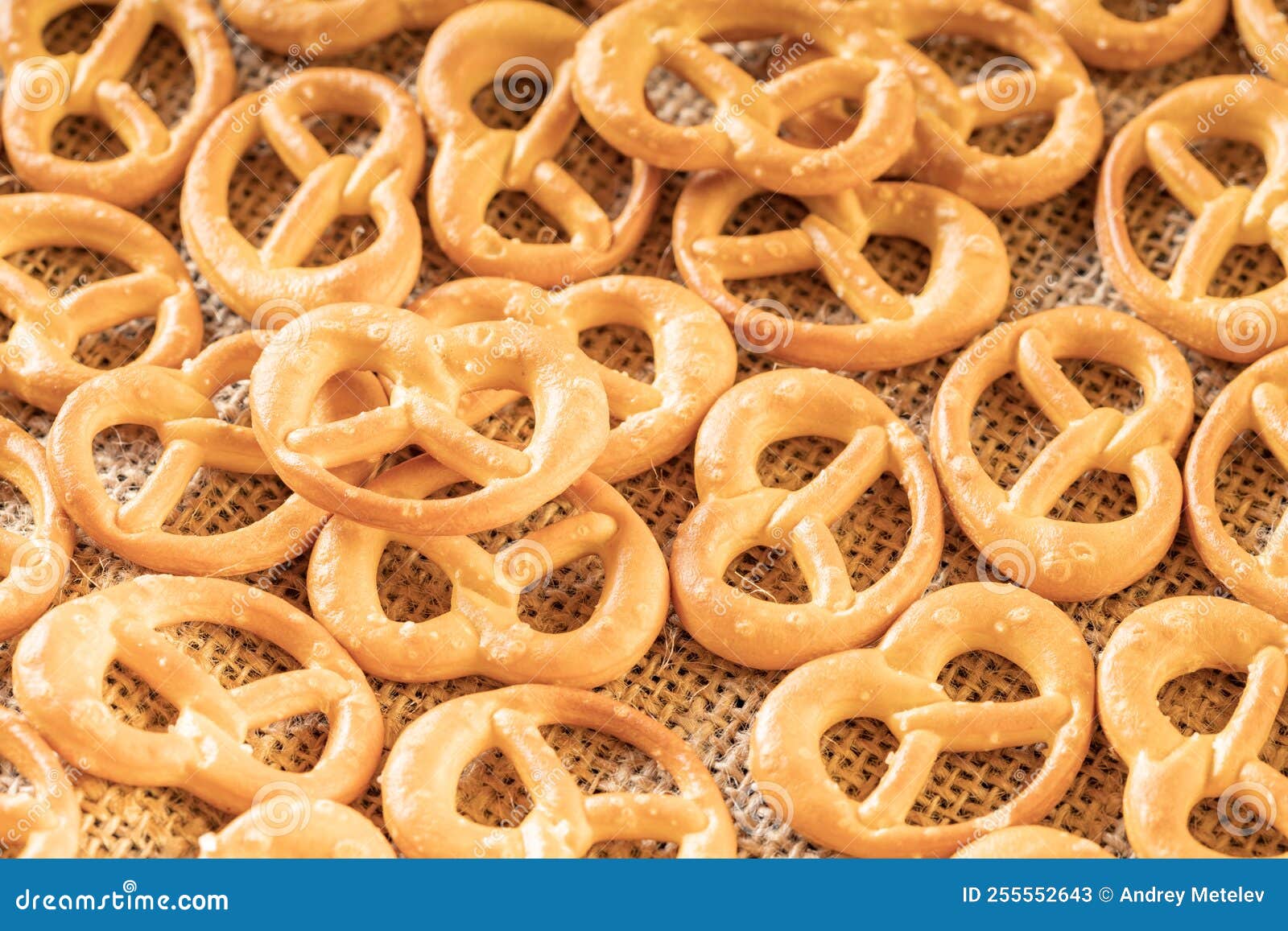 Pretzels on the Surface, Lots of Randomly Arranged Golden Pretzels