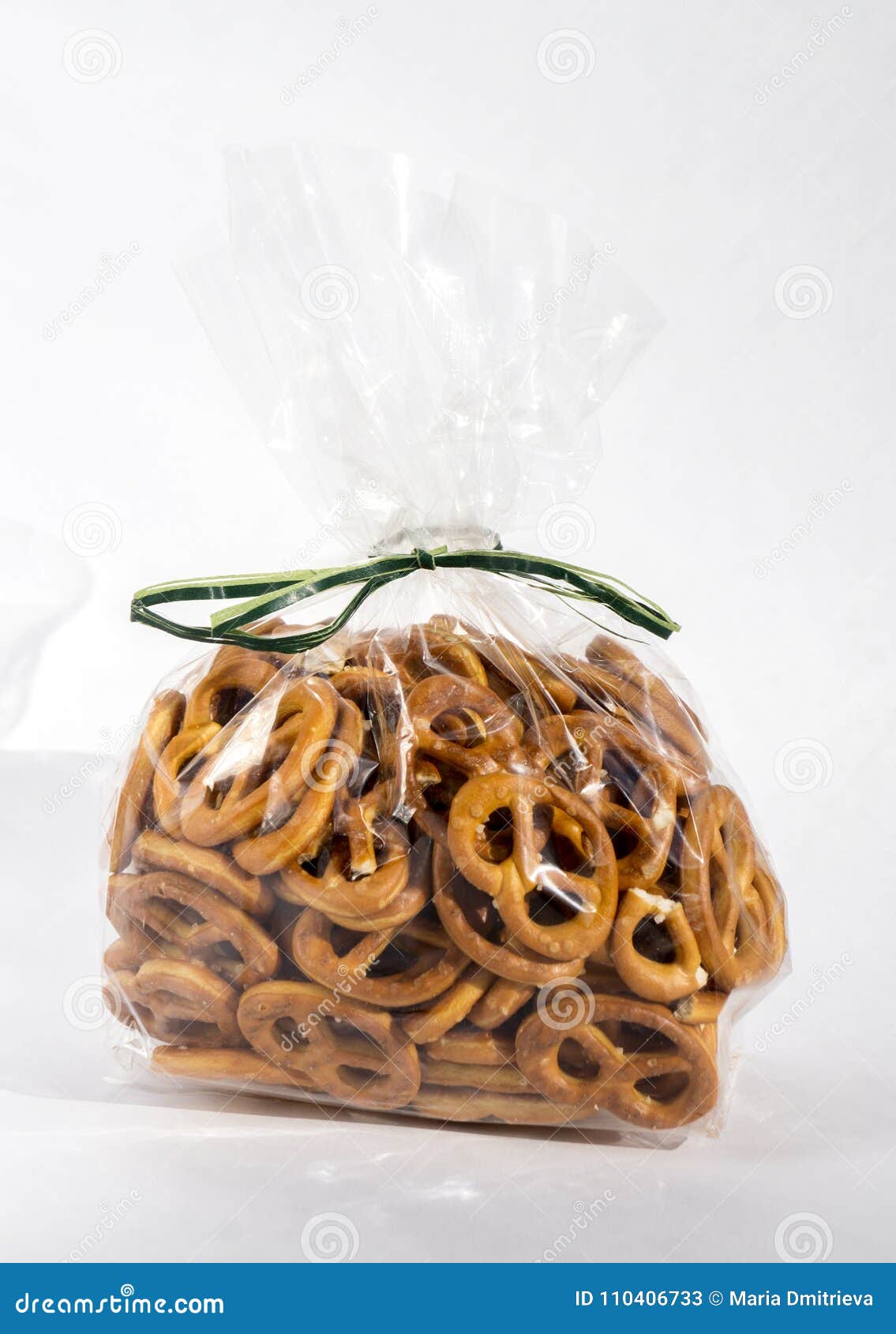 Pretzels in a Transparent Plastic Bag Stock Image Image of food