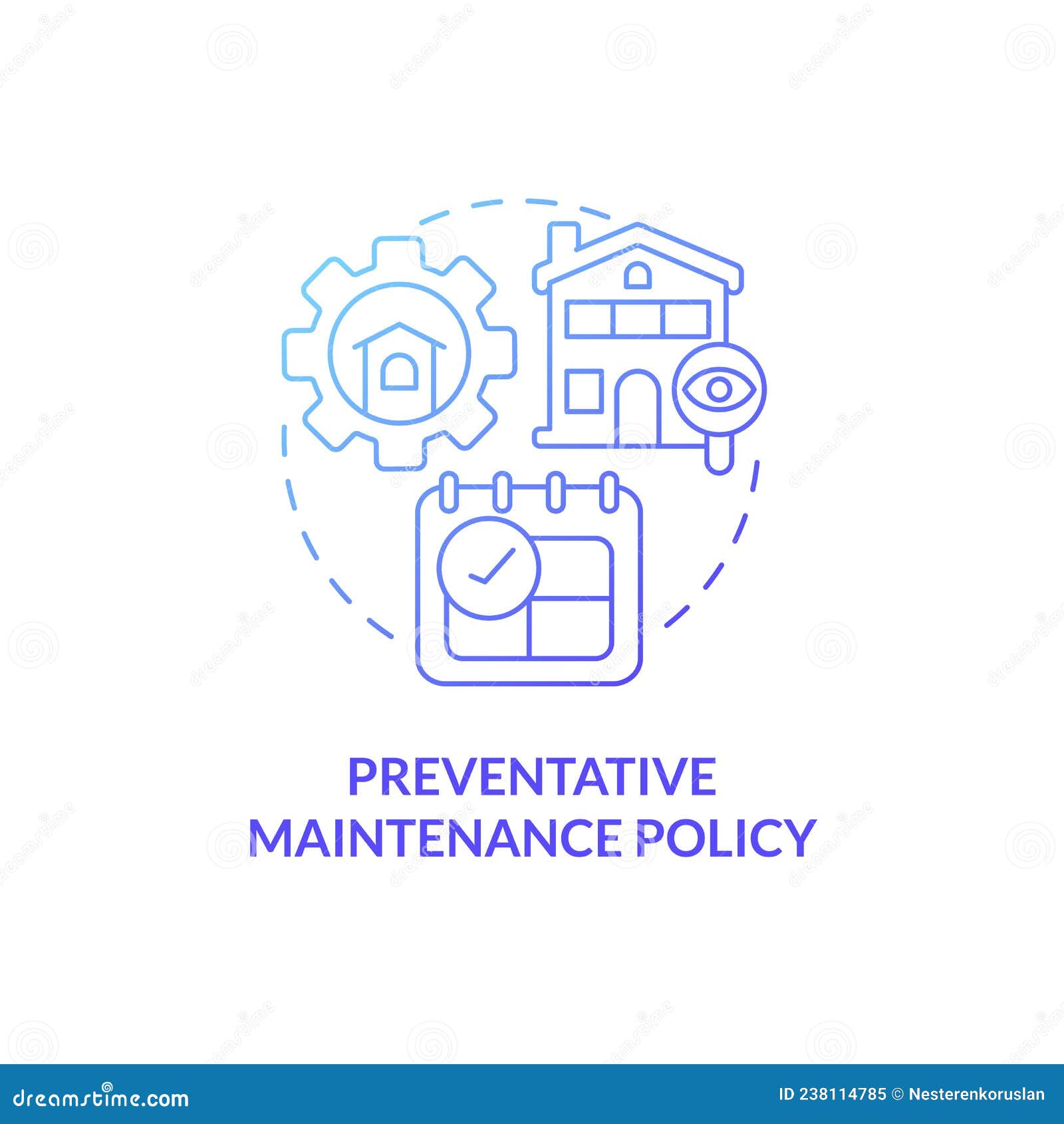 preventative maintenance policy blue gradient concept icon