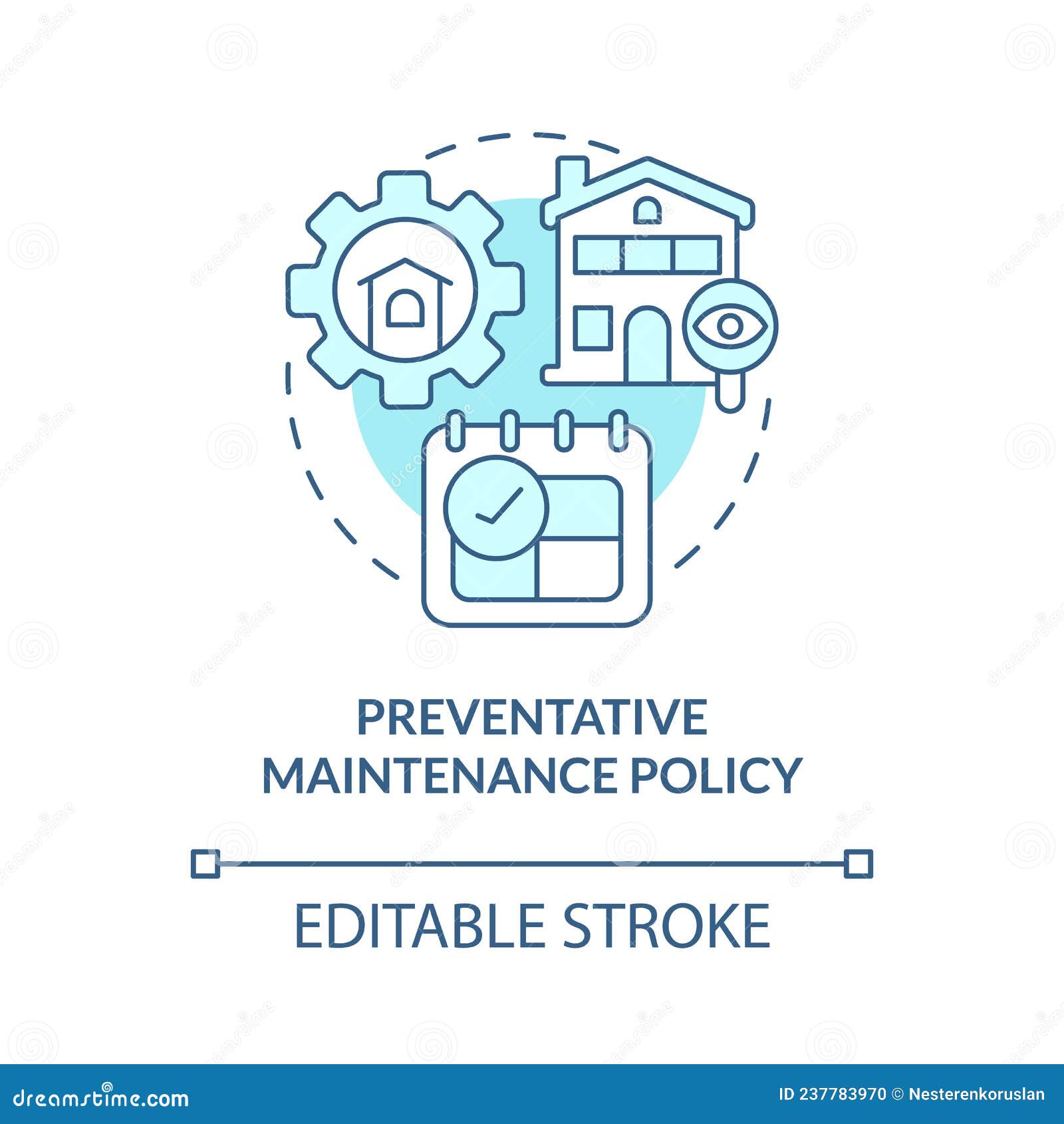 preventative maintenance policy turquoise concept icon