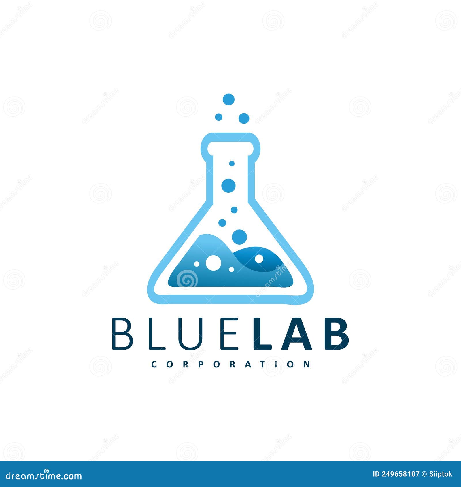 Blue water lab logo design stock illustration. Illustration of